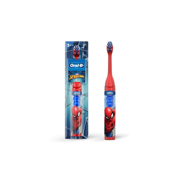 Oral-B Kids Toothbrush, Battery Toothbrush featuring Marvel's Spiderman, Soft Bristles, for Kids 3+