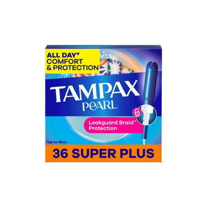 Tampax Pearl Tampons with LeakGuard Braid, Super Plus Absorbency, 36 Count