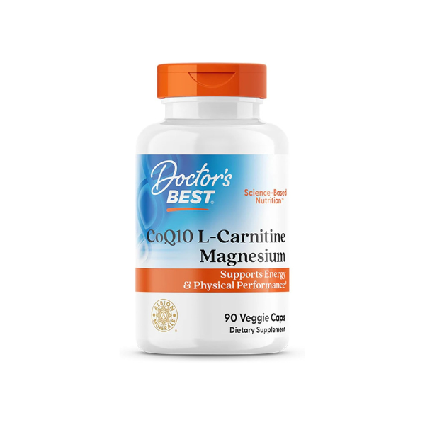 Doctor's Best CoQ10 L-Carnitine Magnesium Supplement, Soy Free, 90 Veg Caps