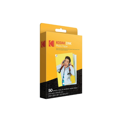 KODAK 2x3 Premium Sticky-Backed ZINK Photo Paper (50 Sheets) - Compatible With Kodak Step, Step Slim, Printomatic, Printomatic+, Smile+, Step Touch