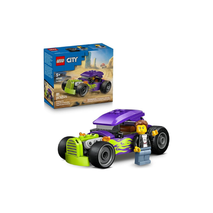 LEGO City Hot Rod Race Car Building Toy for Kids - Pretend Play Set for Boys & Girls, Ages 5+ - Toy Car W/Racecar Driver Minfigure - Gift Idea for Birthdays - 60485