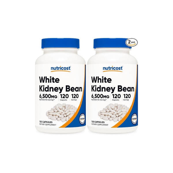 Nutricost White Kidney Bean Extract 120 Capsules for 120 Serv Per Bottle (Pack of 2)