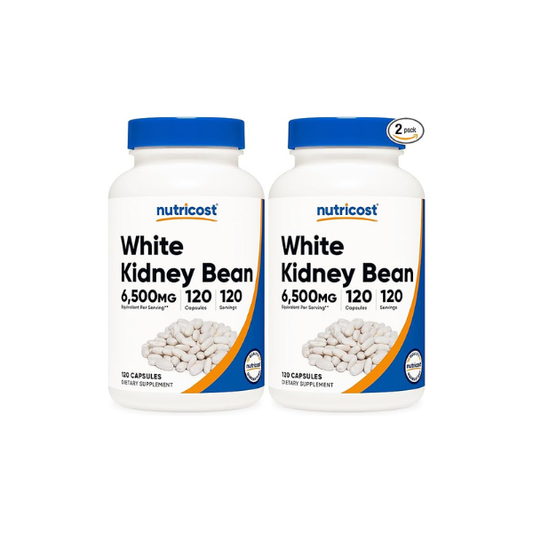Nutricost White Kidney Bean Extract 120 Capsules for 120 Serv Per Bottle (Pack of 2)