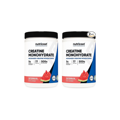 Nutricost Creatine Monohydrate Powder (Watermelon, 500 Gram) - Micronized Creatine Supplement - Vegan, Non-GMO, Gluten Free (Pack of 2)