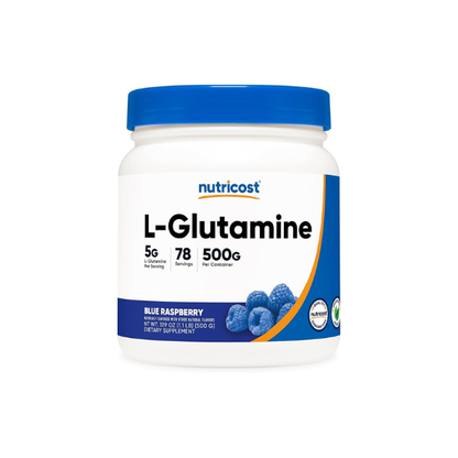 Nutricost L-Glutamine Powder (500 Grams) (Blue Raspberry)