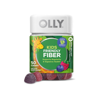 OLLY Kids Friendly Fiber Gummy, Digestion Support* Dietary Fiber - 50 Count