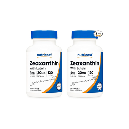 Nutricost Zeaxanthin with Lutein 20mg, 120 Softgels - Potent, Non-GMO, Gluten Free (Pack of 2)