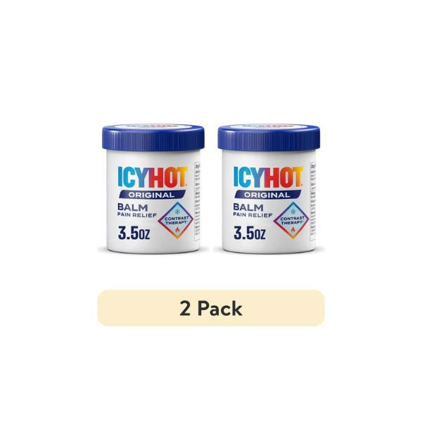(2 pack) Icy Hot Original Pain Relief Balm, Fast-Acting Pain Relief With Menthol 7.6% and Methyl Salicylate 29%, Ice and Heat Contrast Therapy for Backaches, Joints, Muscle Strains and Arthritis, 3.5 oz