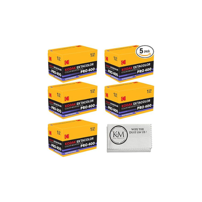 Kodak Ektacolor PRO 400 Color Negative Film | 35mm Roll Film (36 Exposures) 5 Rolls + Cloth
