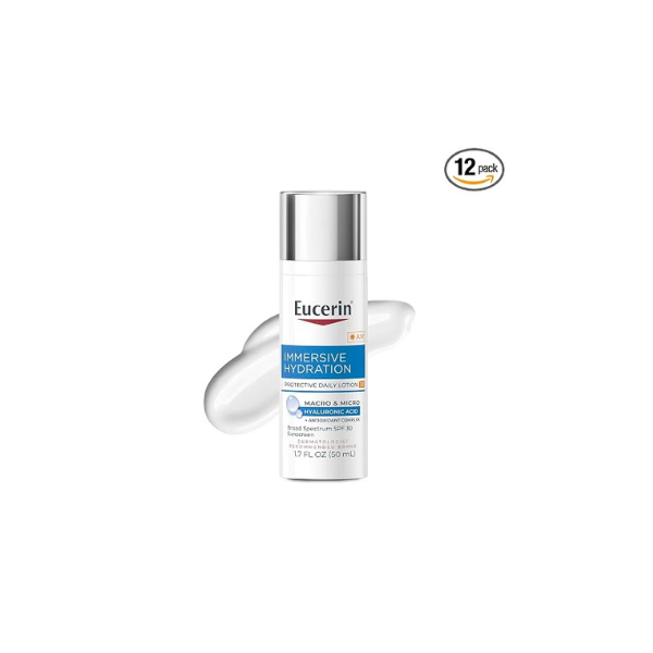 Eucerin Immersive Hydration Daily Face Lotion SPF 30, 1.7 Fl Oz (Pack of 12)