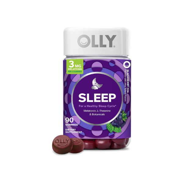 OLLY Sleep Support Gummy Supplement,* 3 mg Melatonin, L-Theanine - 90 Count