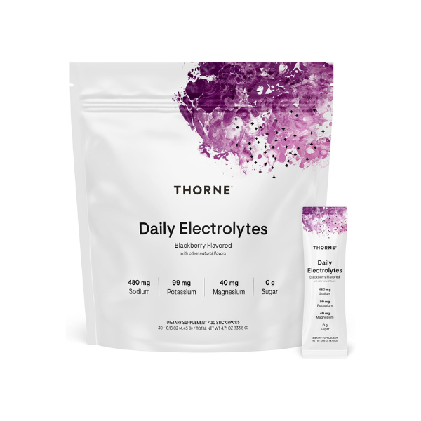 THORNE Daily Electrolytes, Electrolyte Powder Drink Mix, 30 Stick Packs
