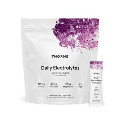 THORNE Daily Electrolytes, Electrolyte Powder Drink Mix, 30 Stick Packs