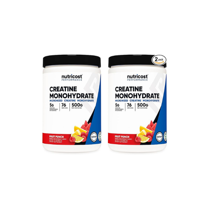 Nutricost Creatine Monohydrate Powder (Fruit Punch, 500 Gram) (Pack of 2)