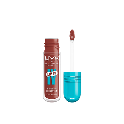 NYX Professional Makeup Lip IV Hydrating Lip Oil & Stain with Coconut Water, Drippin Nude, 0.16 fl oz