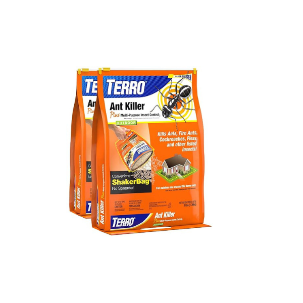 TERRO T901-6 Ant Killer Plus Multi-Purpose Insect Control for Outdoors - Kills Fire Ants, Fleas, Cockroaches, and Other Crawling Insects - 3lb (Pack of 2)