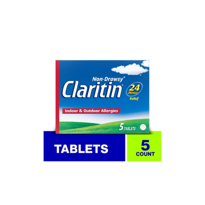 Claritin 24 Hour Non-Drowsy Allergy Medicine, Loratadine Antihistamine Tablets, 5 Ct