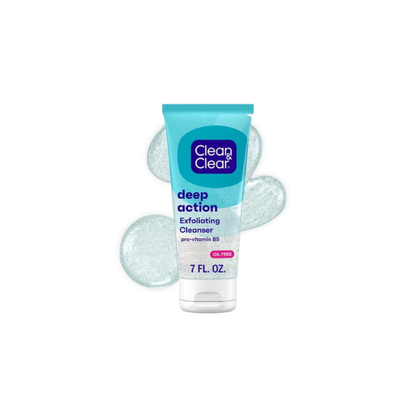 Clean Clear Oil-Free Deep Action Exfoliating Acne Face Wash, Facial Cleanser, 7oz