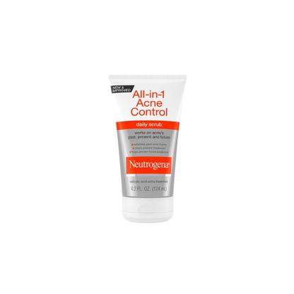 Neutrogena All-in-1 Acne Face Wash & Exfoliating Face Scrub, Salicylic Acid Cleanser, 4.2 fl oz