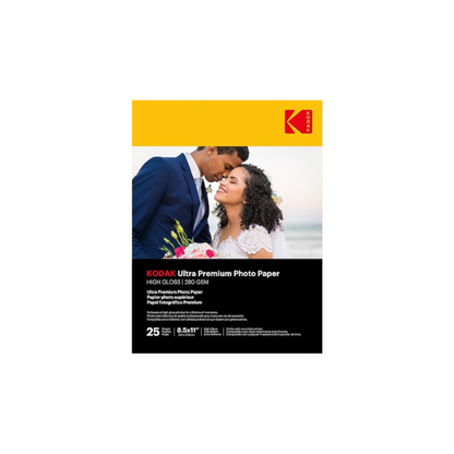 Kodak Ultra Premium photo paper 8.5 x 11 glossy, 25 count 74lb - 280 gsm (41177-9891173)