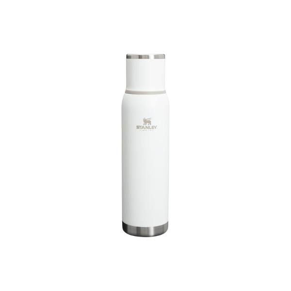 Stanley Adventure-To-Go Vacuum Bottle 1.4 qt | Wide Mouth with Leakproof Cup Lid | Keep Drinks Hot or Cold | Packable for Travel | Insulated Stainless Steel Thermal Bottle | BPA-Free | Frost
