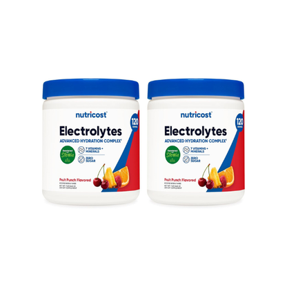 Nutricost Electrolyte Complex Powder (120 Servings, Fruit Punch) - Hydration Supplement Drink Mix with Vitamins and Minerals (Pack of 2)