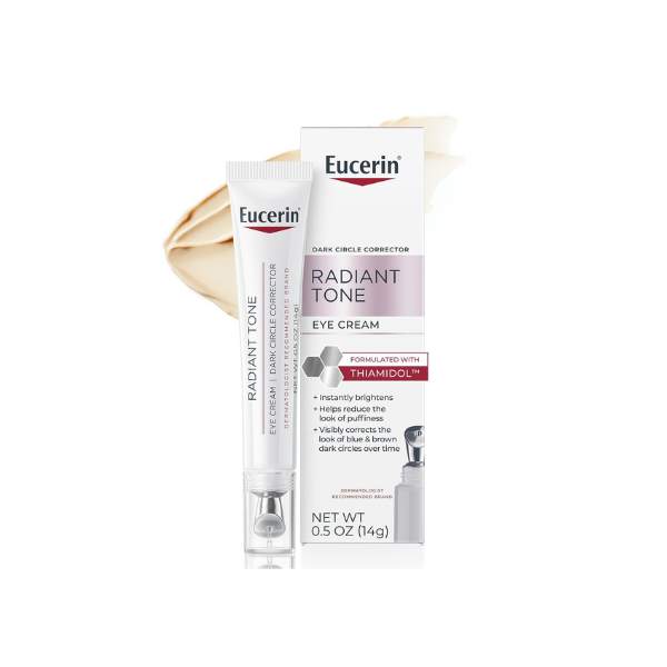 Eucerin Radiant Tone Eye Cream Dark Circle Corrector, Eye Brightening Cream with Thiamidol and Hyaluronic Acid, Helps Reduce the Look of Eye Puffiness, 0.5 Oz Tube