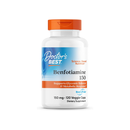 Doctor's Best Benfotiamine 150mg Supplement, Non GMO, 120 Veggie Caps
