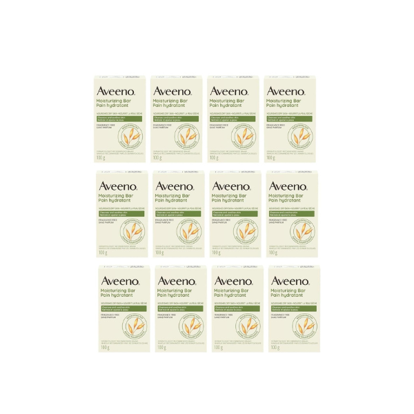 AVEENO Naturals Moisturizing Bar for Dry Skin 3.50 oz (Pack of 12) - Packaging May Vary