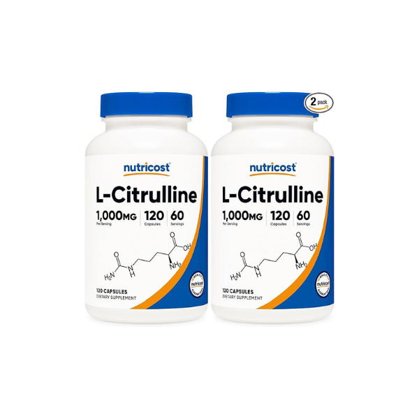 Nutricost L-Citrulline 500mg, 120 Capsules - Gluten Free, Non-GMO, 1000mg Per Serving (60 Serv) (Pack of 2)