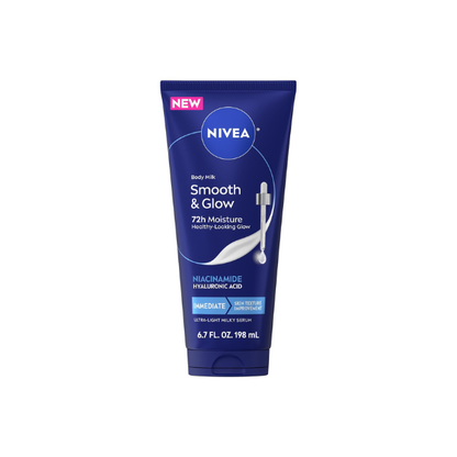 NIVEA Body Milk Smooth and Glow Ultra-Light Milky Serum, 6.7 FL OZ