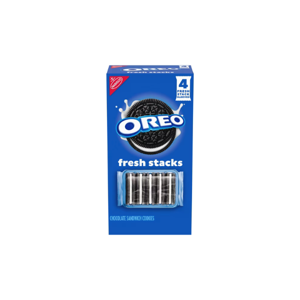 OREO Fresh Stacks Chocolate Sandwich Cookies, Travel Snacks, 8.05 oz (4 Multi Snack Packs)