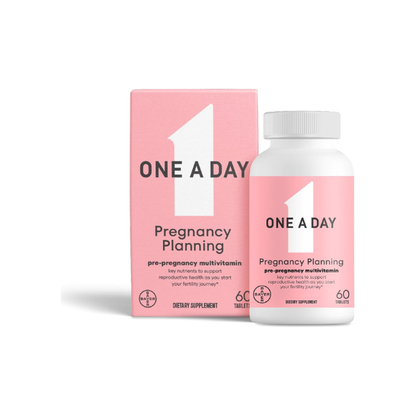 One A Day Pregnancy Planning Prenatal Multivitamin for Women, Pre Pregnancy Vitamins for Women with Methylfolate, Folic Acid, Zinc, Vitamin B12 & Vitamin D to Support Reproductive Health, 60 Tablets