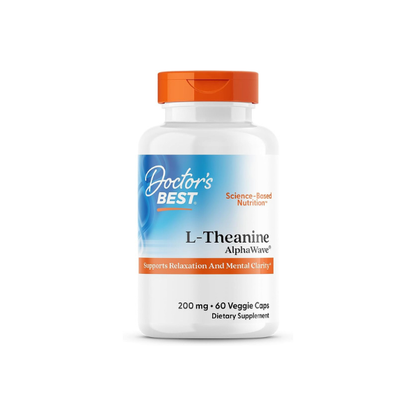 Doctor's Best L-Theanine Caps 200mg, for Men & Women, 60 Veg Capsules