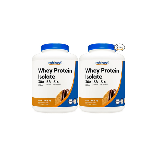 Nutricost Whey Protein Isolate Powder (Chocolate Peanut Butter) 5LB (Pack of 2)