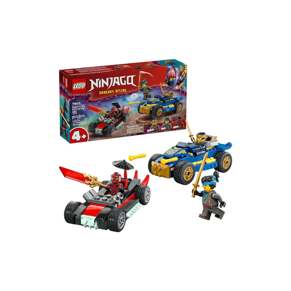 LEGO NINJAGO Rogue vs. Drix Race Car Duel Building Toy for Preschool Kids - Ninja Toy with Starter Brick for Boys & Girls, 4+ - Gift Idea for Birthdays & Dragons Rising Fans - 71840