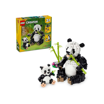 LEGO Creator 3 in 1 Wild Animals Panda Family - Building Toy Kit for Kids with 3 Building Options, Panda, Penguin, or Orca - 8 Year Old Girl & Boy Birthday Gifts - 31165