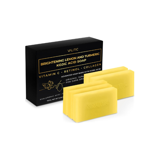 VALITIC Brightening Lemon Turmeric Kojic Acid Soap for Dark Spots, 5 Pack
