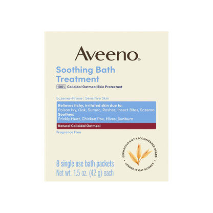 Aveeno Soothing Bath Treatment, Fragrance-Free, 8 Ct