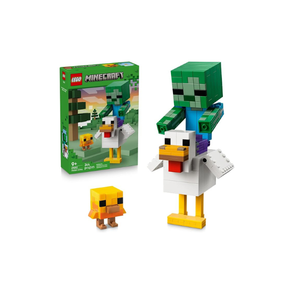 LEGO Minecraft Chicken Jockey 21582 | Building Toys for Boys & Girls, Ages, 9+, Display for Bedroom, 344 pieces, Gift for Birthdays