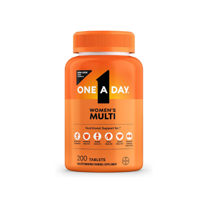 One A Day Multivitamin for Women- Daily Vitamins for Woman with Biotin, Calcium, Folic Acid, Iron & Zinc, Complete Women’s Vitamins, 200 Ct (Packaging May Vary)