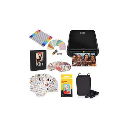 Kodak Step Printer, Wireless Mobile Photo Printer Zero Ink Technology & Kodak App for iOS & Android (Black) Gift, Starter Bundle