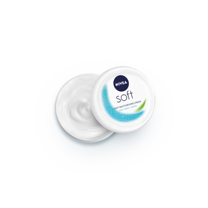 NIVEA Soft Light Moisturizer Cream, with Vitamin E & Jojoba Oil for Face, Hands and Body, 100 ml