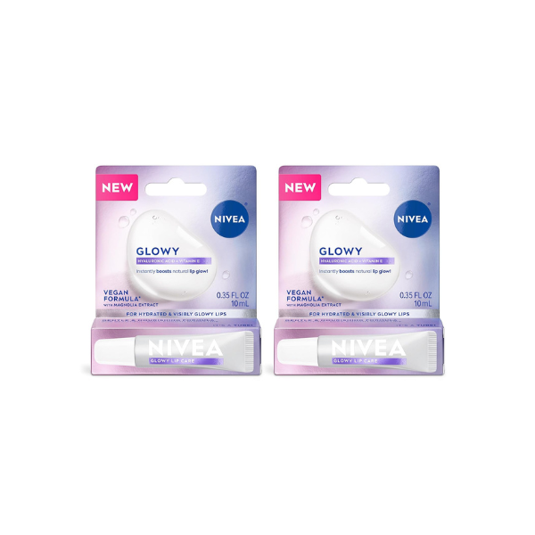 NIVEA Glowy Lip Balm, 2 x 0.35 FL OZ