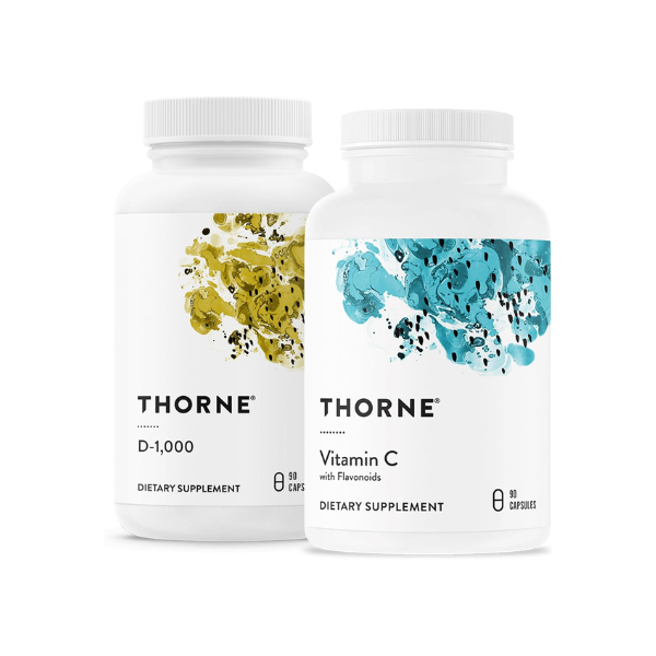 THORNE - Immune Support Combo - Vitamin D3 & Vitamin C Blend for Healthy Immune Function - 30 to 90 Servings