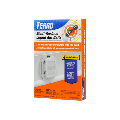 TERRO Multi-Surface Liquid Ant Baits, 4-Pack, Indoor Bait Stations for Home