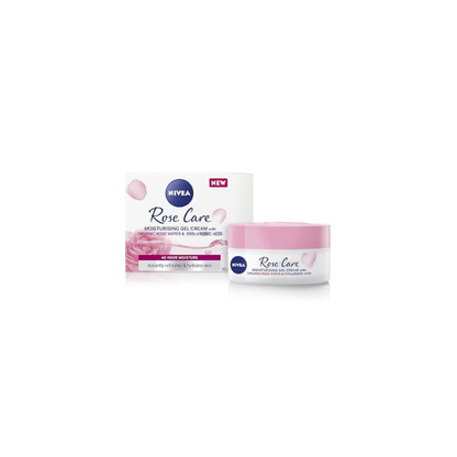 24h Day Cream (50 ml), Face Care with Rose Water and Hyaluron, Light Gel Face Cream for Smooth Delicate Skin, Moisturising Cream