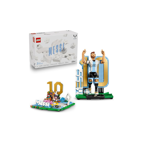 LEGO Editions Lionel Messi – Collector's Set Co-Pack - Building Toy for Kids - Soccer Collectible - Sports Décor for Boys & Girls, Ages 12+ - Gift Idea for Soccer Fans - 66818