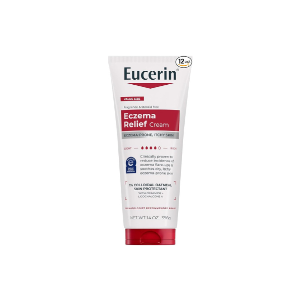 Eucerin Eczema Relief Cream with Colloidal Oatmeal, 14 Ounce (Pack of 12)