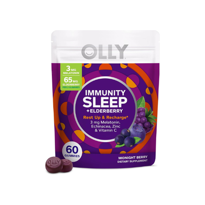 OLLY Immunity Sleep + Elderberry Gummies, Immune & Sleep Support*- 60 Count